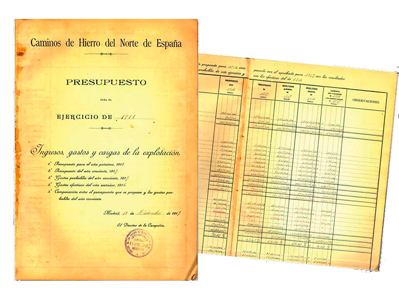 Libro de Presupuesto de la Compaa del Norte. Ao 1918. Sign. W-0043-003/3