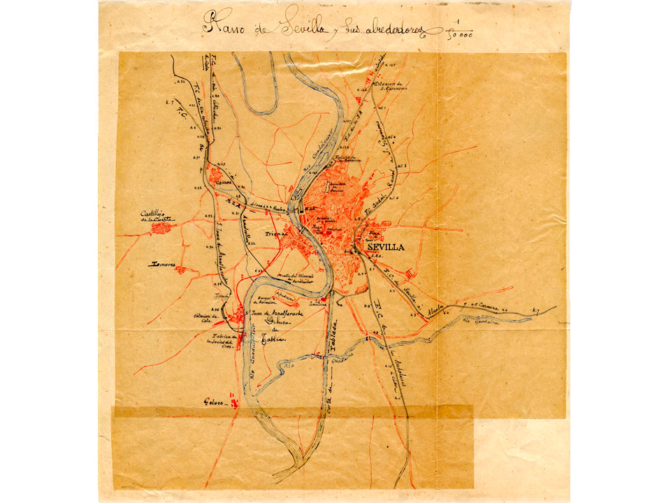 Plano de Sevilla y sus alrededores. Ao ca. 1920. Sign. D -0327-001