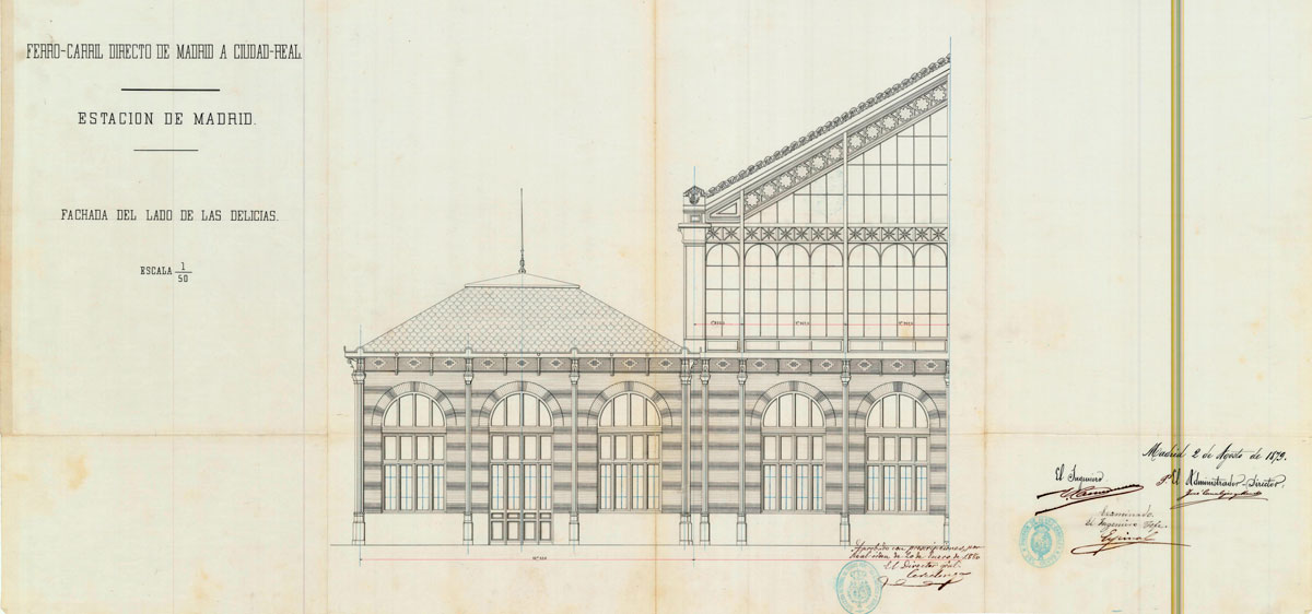 Modificaciones del proyecto, fachada norte. 2-ago-1879. <i>AGA</i>