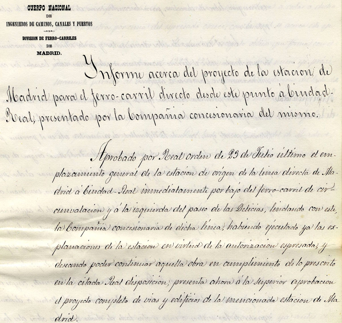 Informe de Santiago Bausá autorizando el proyecto. 2-dic-1878. <i>AGA</i>