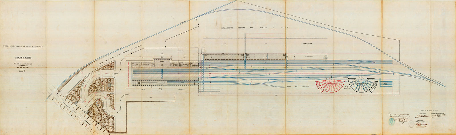 Plano general del conjunto de la estación. 12-oct-1878. <i>AHF-MFM</i>