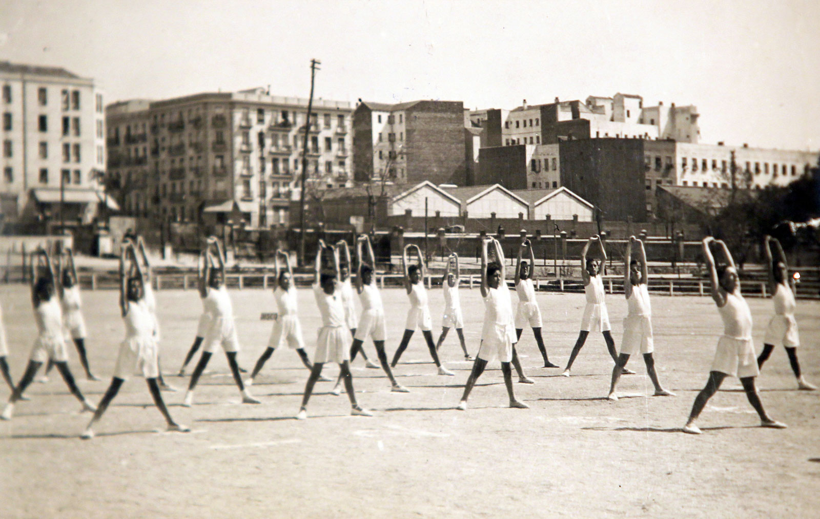 Exhibición deportiva en el campo de Las Delicias. Año 1939. Foto: <i>Archivo AD Ferroviaria</i>