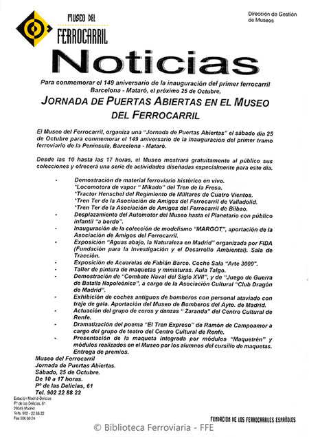 Noticias - Museo del Ferrocarril