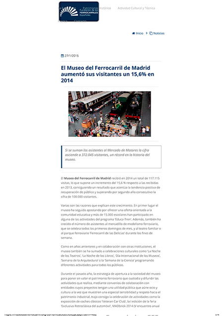 Noticias - Museo del Ferrocarril