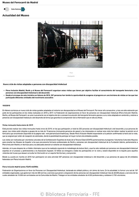 Noticias - Museo del Ferrocarril
