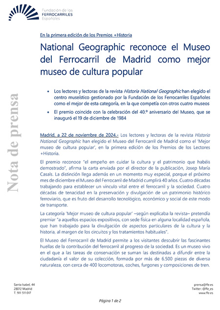 Noticias - Museo del Ferrocarril