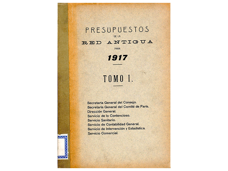 Libro de Presupuestos de la Red Antigua de la Compañía MZA (tomo I). Año 1917. Sign. L-0053