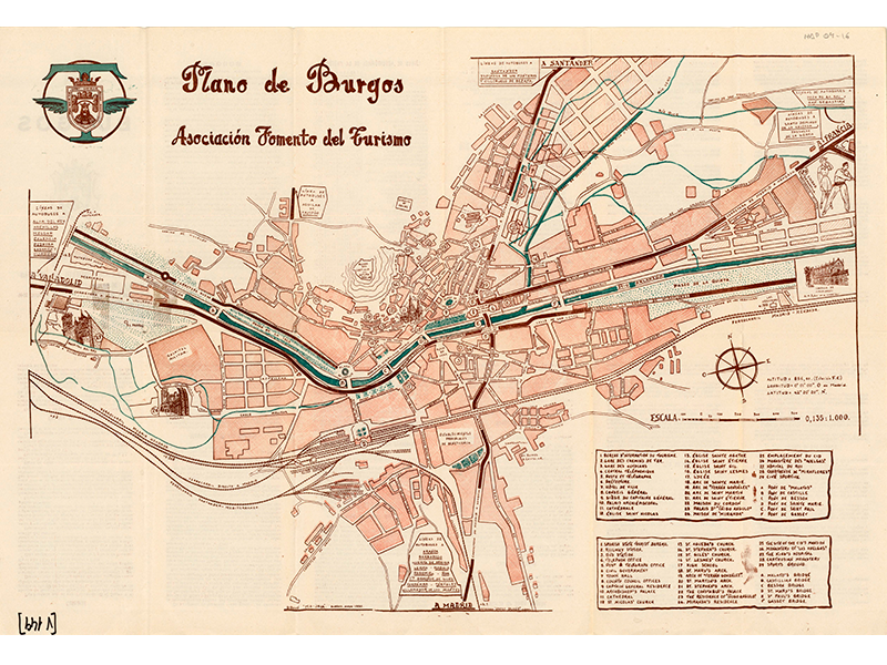 Burgos: Plano-guía. Asociación Fomento del Turismo. 1957. Signatura MAP 04-16