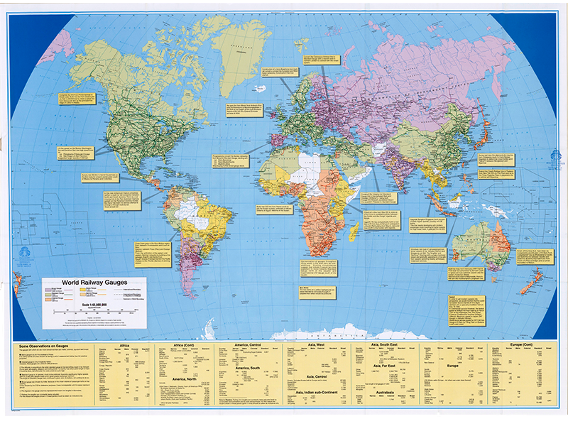 World railway gauge map: with strategic plan. 2005. Signatura MAP 05-26