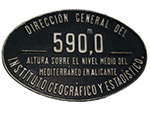 Placa de altitud de la estación de Madrid-Delicias (Instituto Geográfico y Estadístico, España, 1880) - Pieza IG: 01819