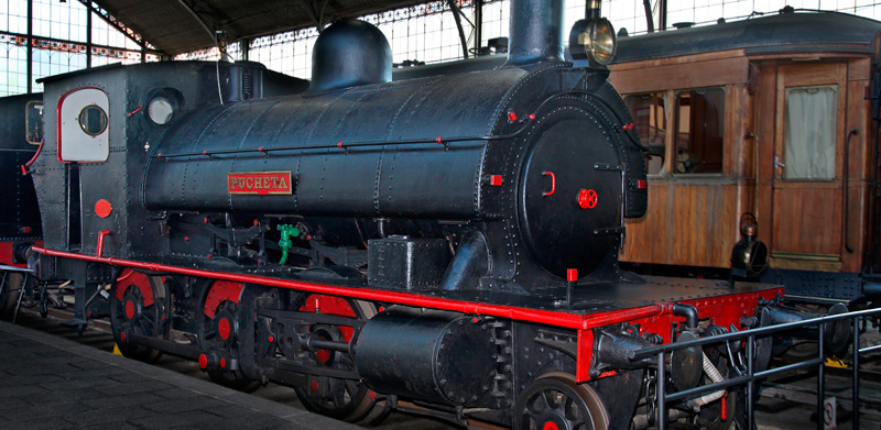 Locomotora de vapor 130-0201 ”Pucheta”. Rodaje tipo mogul (Sharp, Stewart & Cº Ltd., Gran Bretaña, 1887)