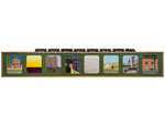 El viaje en tren. Alfredo Alcan (tcnica mixta, leo y casena sobre tablex y pieza de modelismo, 1988). Medidas: 42 x 275 cm - Pieza IG: 08473