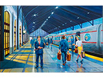 Jefe de estación junto al Talgo, Estación Delicias, Madrid. Jesús Cerro Casado (Acrílico sobre lienzo, 2026). Medidas: 60 x 92 cm. Donación: el autor - Pieza IG: 08978 Jefe de estación junto al Talgo, Estación Delicias, Madrid. Jesús Cerro Casado (Acrílico sobre lienzo, 2026). Medidas: 60 x 92 cm. Donación: el autor - Pieza IG: 08978