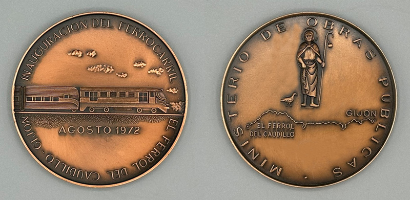 Inauguracin del ferrocarril El Ferrol del Caudillo [actual Ferrol]-Gijn, 1972